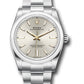 Rolex Stainless Steel Oyster Perpetual no date Watch - 34 MM - Oyster Bracelet - Silver Dial - 124200 sio
