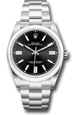 Rolex Stainless Steel Oyster Perpetual no date Watch - 41 MM - Oyster Bracelet - Black Dial - 124300-0002