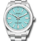 Rolex Stainless Steel Oyster Perpetual no date Watch - 41 MM - Oyster Bracelet - Turquoise Blue Dial -  124300 tbio
