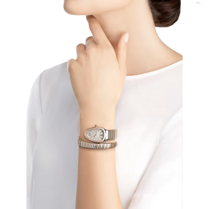 Bvlgari Serpenti Tubogas - 35 MM - Steel and Rose Gold - Silver Dial - 102237  nyc watcher nyc watches 