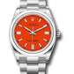 Rolex Stainless Steel Oyster Perpetual no date Watch - 36 MM - Oyster Bracelet - Coral Red Dial - 126000 reio