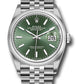 Rolex Stainless Steel Datejust - 36 MM - Jubilee Bracelet - Domed Bezel - Green Dial - 126200 mgij