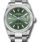 Rolex Stainless Steel Datejust - 36 MM - Oyster Bracelet - Domed Bezel - Green Dial - 126200 mgio