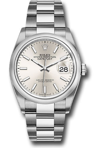 Rolex Stainless Steel Datejust - 36 MM - Oyster Bracelet - Domed Bezel - Silver Dial - 126200 sio