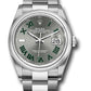 Rolex Stainless Steel Datejust - 36 MM - Oyster Bracelet - Domed Bezel - Wimbledon Dial - 126200 slgro