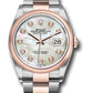 Rolex Stainless Steel And Pink Gold Datejust - 36 MM - Oyster Bracelet - Domed Bezel - Mother Of Pearl Diamond Dial - 126201 mdo