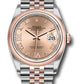 Rolex Stainless Steel And Pink Gold Datejust - 36 MM - Jubilee Bracelet - Domed Bezel - Rose Roman Dial - 126201 rdr69j