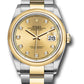 Rolex Stainless Steel And Yellow Gold Datejust - 36 MM - Oyster Bracelet - Domed Bezel - Champagne Diamond Dial - 126203 chdo