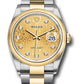 Rolex Stainless Steel And Yellow Gold Datejust - 36 MM - Oyster Bracelet - Domed Bezel - Champagne Jubilee Diamond Dial - 126203 chjdo