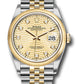 Rolex Stainless Steel And Yellow Gold Datejust - 36 MM - Jubilee Bracelet - Domed Bezel - Golden Fluted Motif Diamond Dial - 126203 gflmdj