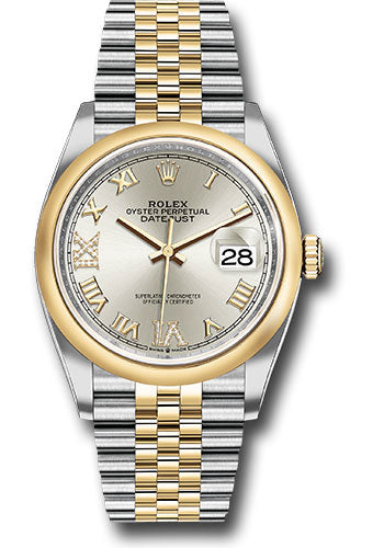 Rolex Stainless Steel And Yellow Gold Datejust - 36 MM - Jubilee Bracelet - Domed Bezel - Silver Roman Dial - 126203 sdr69j