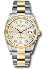 Rolex Stainless Steel And Yellow Gold Datejust - 36 MM - Oyster Bracelet - Domed Bezel - Silver Jubilee Diamond Dial - 126203-0028