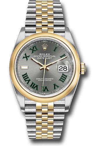 Rolex Stainless Steel And Yellow Gold Datejust - 36 MM - Jubilee Bracelet - Domed Bezel - Wimbledon Dial - 126203 slgrj