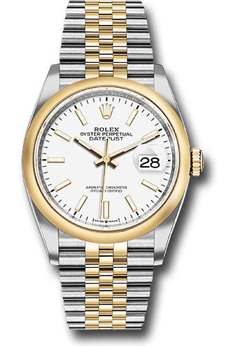 Rolex Stainless Steel And Yellow Gold Datejust - 36 MM - Jubilee Bracelet - Domed Bezel - White Index Dial - 126203 wij