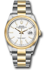 Rolex Stainless Steel And Yellow Gold Datejust - 36 MM - Oyster Bracelet - Domed Bezel - White Index Dial - 126203-0020