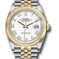 Rolex Stainless Steel And Yellow Gold Datejust - 36 MM - Jubilee Bracelet - Domed Bezel - White Roman Dial - 126203 wrj