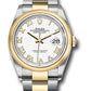 Rolex Stainless Steel And Yellow Gold Datejust - 36 MM - Oyster Bracelet - Domed Bezel - White Roman Dial - 126203 wro