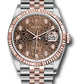 Rolex Stainless Steel And Pink Gold Datejust - 36 MM - Jubilee Bracelet - Fluted Bezel - Chocolate Jubilee Diamond Dial - 126231 chojdj