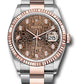 Rolex Stainless Steel And Pink Gold Datejust - 36 MM - Oyster Bracelet - Fluted Bezel - Chocolate Jubilee Diamond Dial - 126231 chojdo