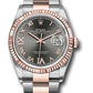 Rolex Stainless Steel And Pink Gold Datejust - 36 MM - Oyster Bracelet - Fluted Bezel - Dark Rhodium Roman Dial - 126231 dkrdr69o