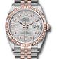 Rolex Stainless Steel And Pink Gold Datejust - 36 MM - Jubilee Bracelet - Fluted Bezel - Silver Fluted Motif Diamond Dial - 126231 sflmdj