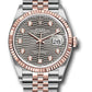 Rolex Stainless Steel And Pink Gold Datejust - 36 MM - Jubilee Bracelet - Fluted Bezel - Slate Fluted Motif Diamond Dial - 126231 slflmdj