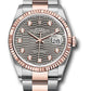 Rolex Stainless Steel And Pink Gold Datejust - 36 MM - Oyster Bracelet - Fluted Bezel - Slate Fluted Motif Diamond Dial - 126231 slflmdo