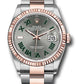 Rolex Stainless Steel And Pink Gold Datejust - 36 MM - Oyster Bracelet - Fluted Bezel - Wimbledon Dial - 126231 slgro