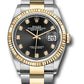 Rolex Stainless Steel And Yellow Gold Datejust - 36 MM - Oyster Bracelet - Fluted Bezel - Black Diamond Dial - 126233 bkdo