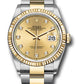 Rolex Stainless Steel And Yellow Gold Datejust - 36 MM - Oyster Bracelet - Fluted Bezel - Champagne Diamond Dial - 126233 chdo