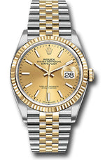 Rolex Stainless Steel And Yellow Gold Datejust - 36 MM - Jubilee Bracelet - Fluted Bezel - Champagne Index Dial - 126233-0015