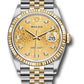 Rolex Stainless Steel And Yellow Gold Datejust - 36 MM - Jubilee Bracelet - Fluted Bezel - Champagne Jubilee Diamond Dial - 126233 chjdj