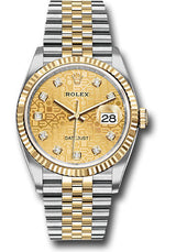 Rolex Stainless Steel And Yellow Gold Datejust - 36 MM - Jubilee Bracelet - Fluted Bezel - Champagne Jubilee Diamond Dial - 126233-0033