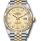 Rolex Stainless Steel And Yellow Gold Datejust - 36 MM - Jubilee Bracelet - Fluted Bezel - Golden Fluted Motif Diamond Dial - 126233 gflmdj