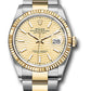 Rolex Stainless Steel And Yellow Gold Datejust - 36 MM - Oyster Bracelet - Fluted Bezel - Golden Fluted Motif Index Dial - 126233 gfmio