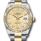 Rolex Stainless Steel And Yellow Gold Datejust - 36 MM - Oyster Bracelet - Fluted Bezel - Golden Palm Motif Diamond Dial   - 126233 gpmdo