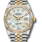 Rolex Stainless Steel And Yellow Gold Datejust - 36 MM - Jubilee Bracelet - Fluted Bezel - White Mother Of Pearl Diamond Dial - 126233 mdj