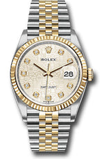 Rolex Stainless Steel And Yellow Gold Datejust - 36 MM  Jubilee Bracelet - Fluted Bezel -Silver Jubilee Diamond Dial- 126233-0027