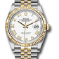 Rolex Stainless Steel And Yellow Gold Datejust - 36 MM - Jubilee Bracelet - Fluted Bezel - White Roman Dial - 126233 wrj