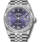 Rolex Stainless Steel And White Gold Datejust - 36 MM - Jubilee Bracelet - Fluted Bezel - Purple Diamond Dial - 126234 audr69j