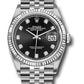 Rolex Stainless Steel And White Gold Datejust - 36 MM - Jubilee Bracelet - Fluted Bezel - Black Diamond Dial - 126234 bkdj