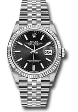 Rolex Stainless Steel And White Gold Datejust - 36 MM - Jubilee Bracelet - Fluted Bezel - Black Index Dial - 126234-0015