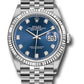 Rolex Stainless Steel And White Gold Datejust - 36 MM - Jubilee Bracelet - Fluted Bezel - Blue Diamond Dial - 126234 bldj