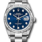 Rolex Stainless Steel And White Gold Datejust - 36 MM - Oyster Bracelet - Fluted Bezel - Blue Fluted Motif Diamond Dial - 126234 blflmdo