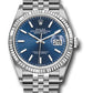 Rolex Stainless Steel And White Gold Datejust - 36 MM - Jubilee Bracelet - Fluted Bezel - Blue Index Dial - 126234 blij