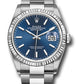 Rolex Stainless Steel And White Gold Datejust - 36 MM - Oyster Bracelet - Fluted Bezel - Blue Index Dial - 126234 blio