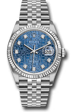 Rolex Stainless Steel And White Gold Datejust - 36 MM - Jubilee Bracelet - Fluted Bezel - Blue Jubilee Diamond Dial - 126234-0011