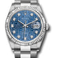 Rolex Stainless Steel And White Gold Datejust - 36 MM - Oyster Bracelet - Fluted Bezel - Blue Jubilee Diamond Dial - 126234 bljdo