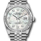 Rolex Stainless Steel And White Gold Datejust - 36 MM - Jubilee Bracelet - Fluted Bezel - Mother of Pearl Diamond Dial - 126234 mdj