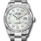 Rolex Stainless Steel And White Gold Datejust - 36 MM - Oyster Bracelet - Fluted Bezel - Mother Of Pearl Diamond Dial - 126234 mdo